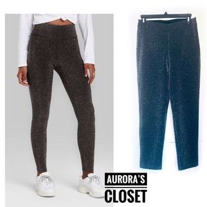 H&M S Black Metallic Leggings NWT
